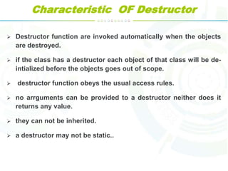 Constructor and destructor in oop | PPTX