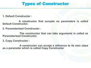 Constructor and destructor in oop | PPTX