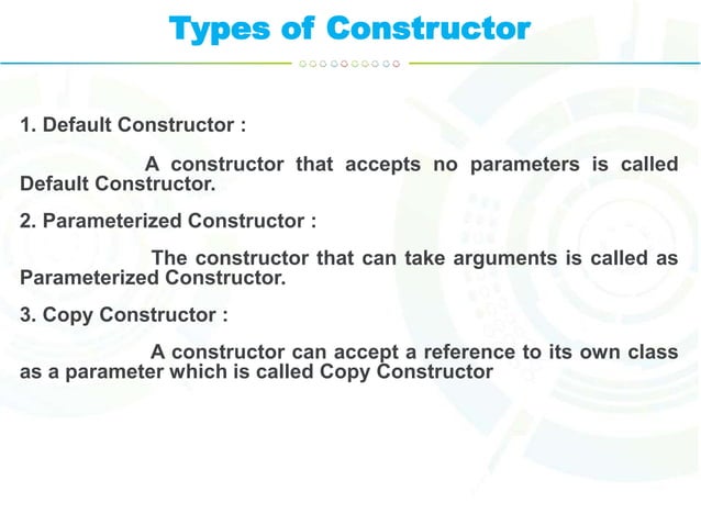 Constructor and destructor in oop | PPT