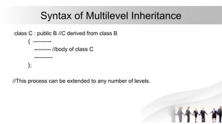 Multi level inheritence | PPT