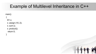 Multi level inheritence | PPT