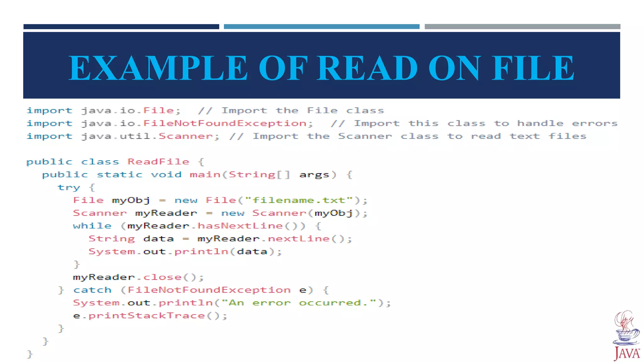 File Handling in Java Oop presentation | PPT