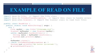 File Handling in Java Oop presentation | PPT