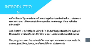 Comprehensive Car Rental System Development Using C++ Object-Oriented ...