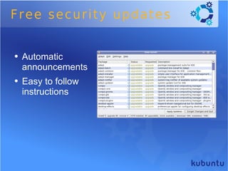 Free security updates Automatic announcements Easy to follow instructions  