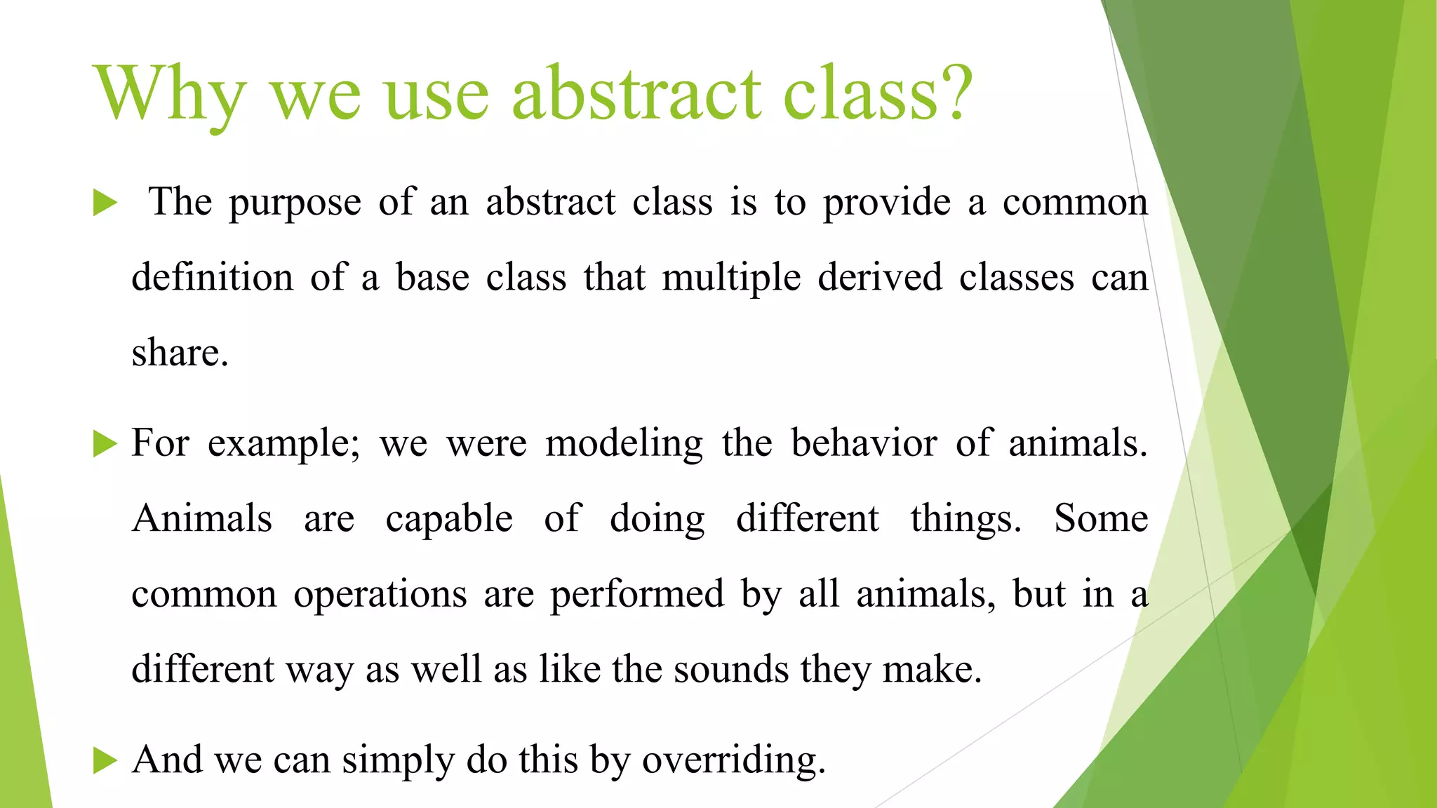 Abstract Class Presentation | PPTX