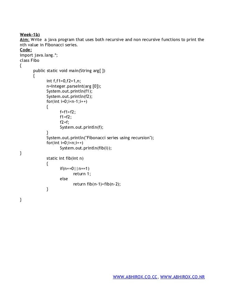 Simple Programs In Java