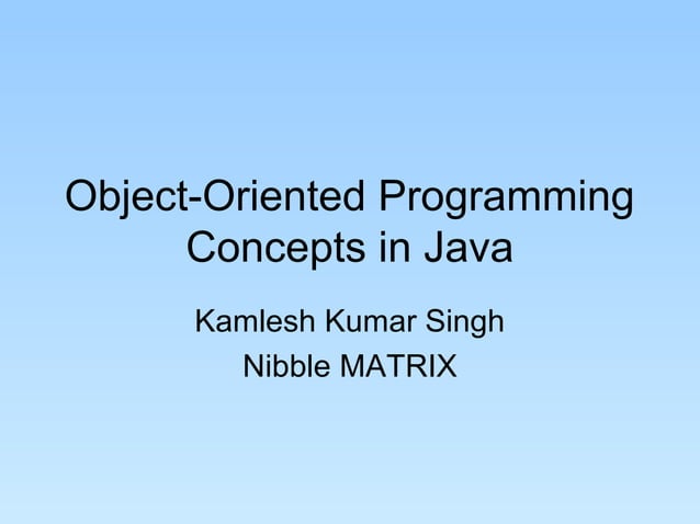 Oops Concept Java | PPT