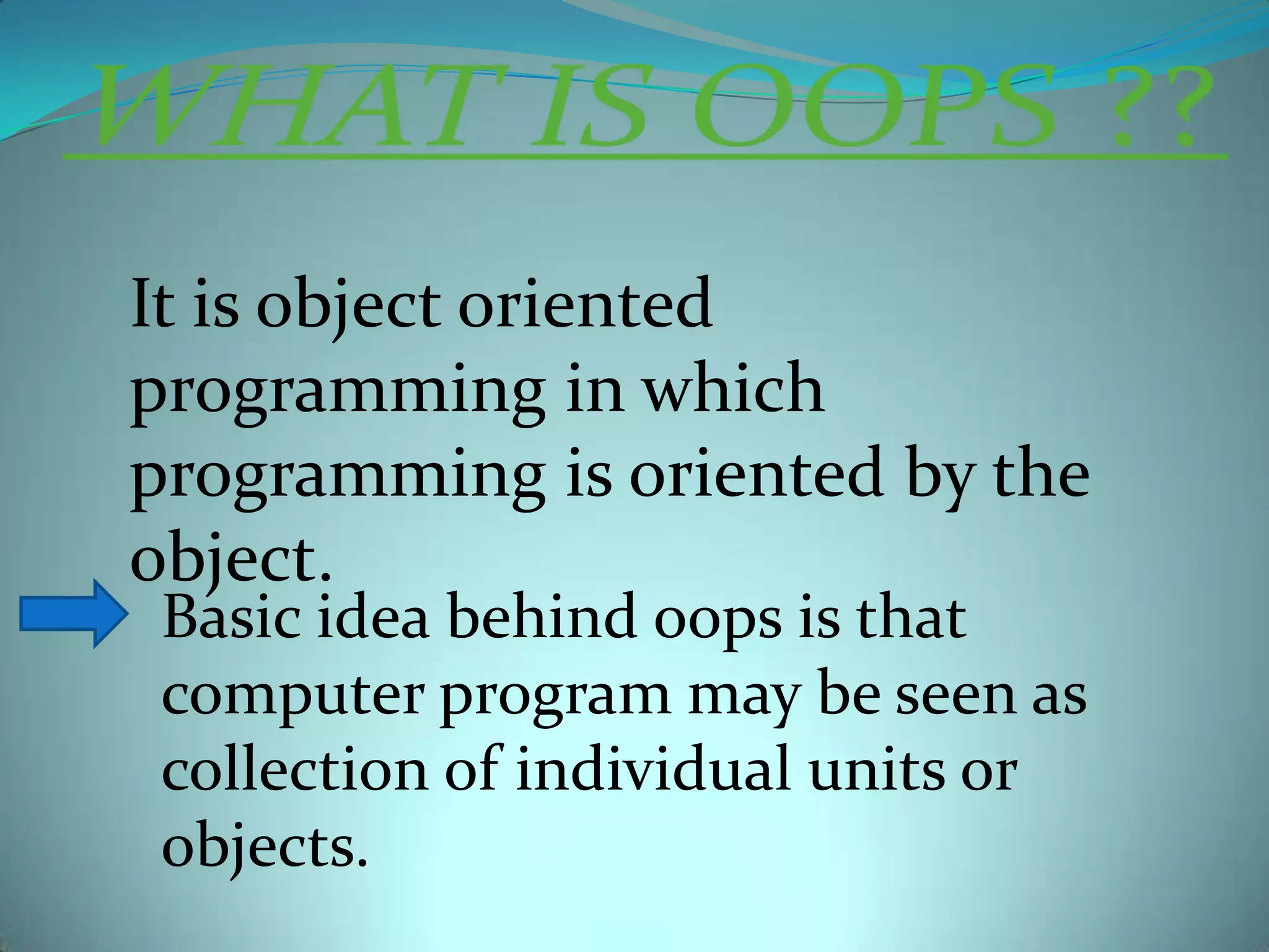 Object-Oriented Programming (OOPS) in C++ | PPT