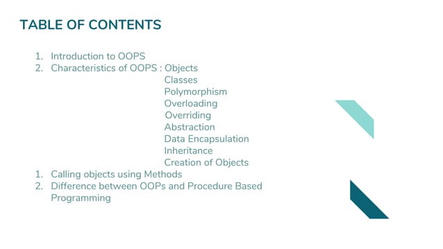 Object Oriented Programming Concepts | PPT