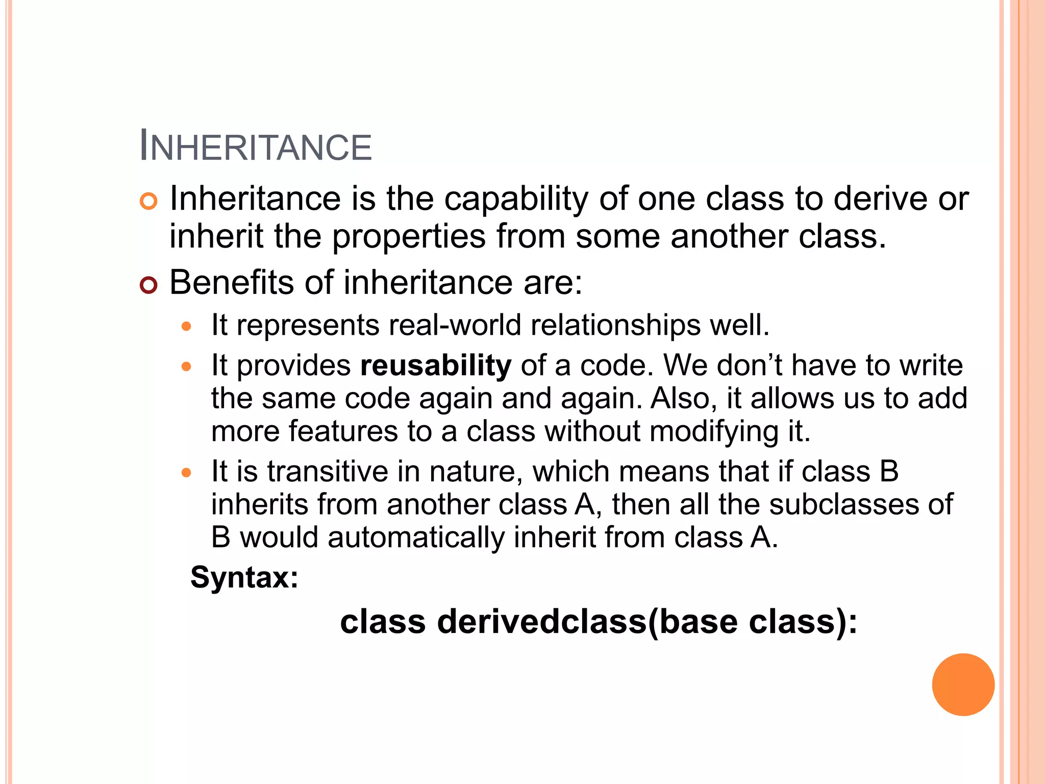 object oriented programming(PYTHON) | PPT