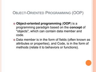 object oriented programming(PYTHON) | PPT