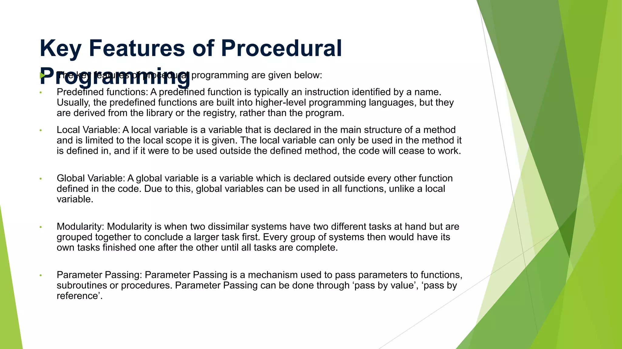 Monolithic and Procedural Programming | PPTX