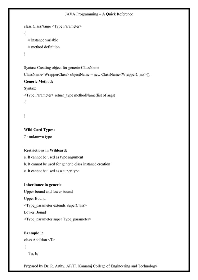 OOPs - JAVA Quick Reference.pdf
