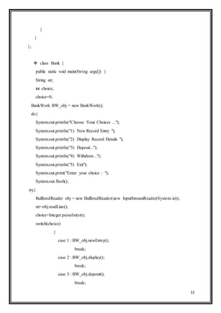 BANK MANAGEMENT SYSTEM report | PDF