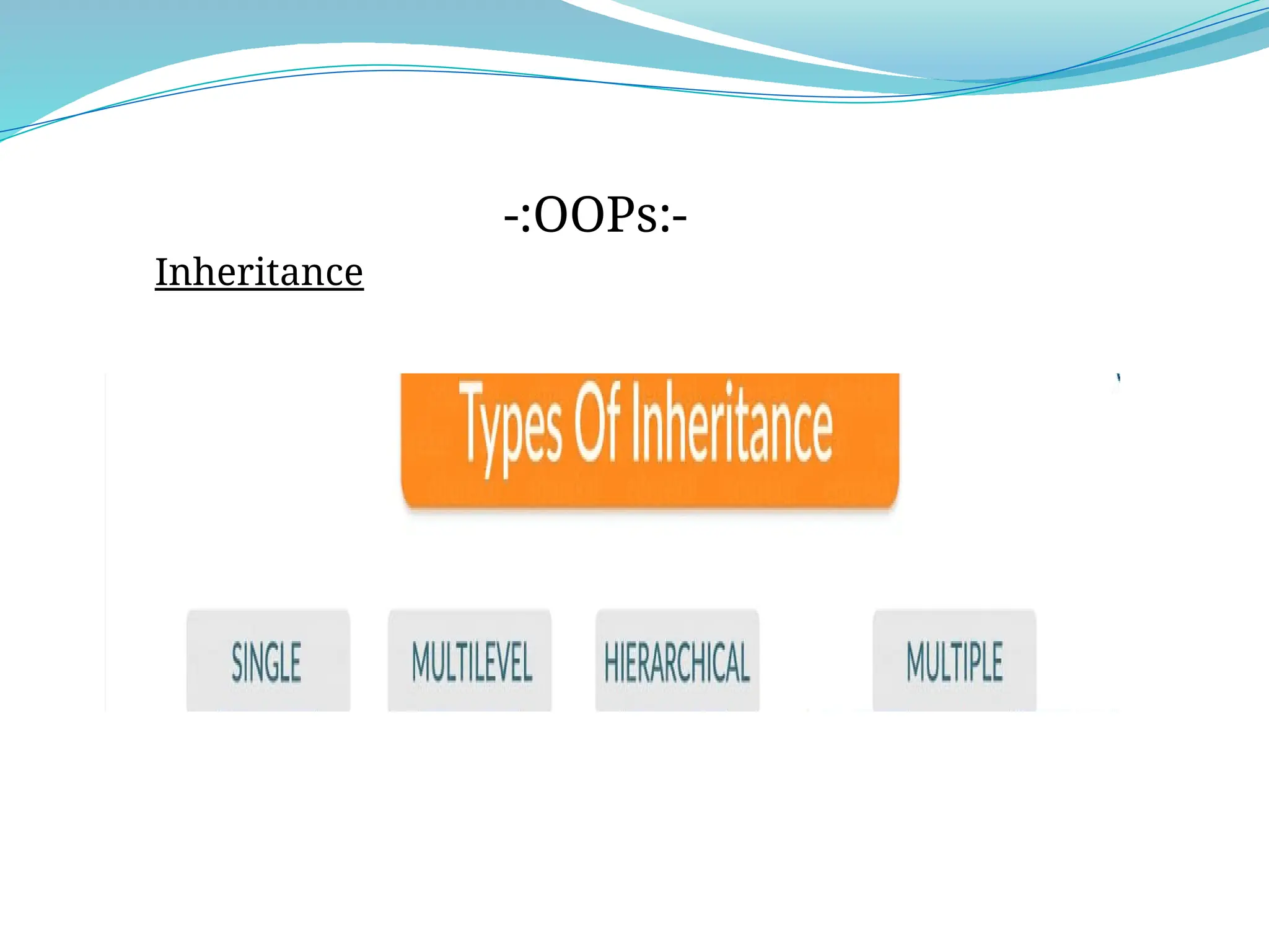Inheritance
-:OOPs:-
 