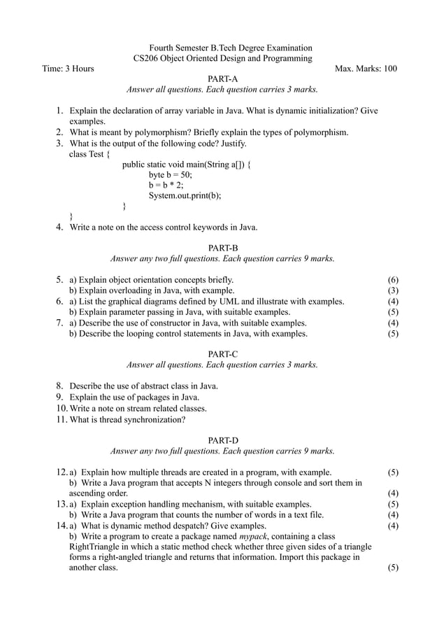 Oop sample ktu | PDF