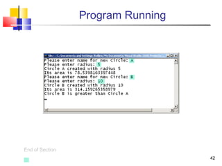 42
Program Running
End of Section
 