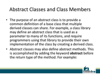 oops abstractclasses explained Images High Quality... Oops concept on c# | PPTX