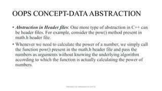 contains explanation of oops concepts in c++ | PPT