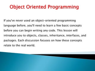 oops concept in java | object oriented programming in java | PPT | Free ...