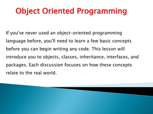 oops concept in java | object oriented programming in java | PPT