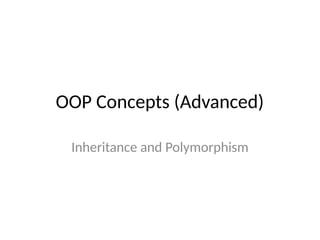 OOPS Concept with Proper Explanation with example | PPTX