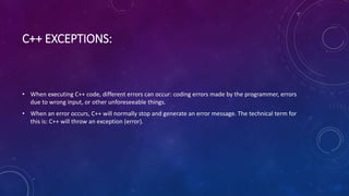 OOPs & C++(UNIT 5) | PPTX