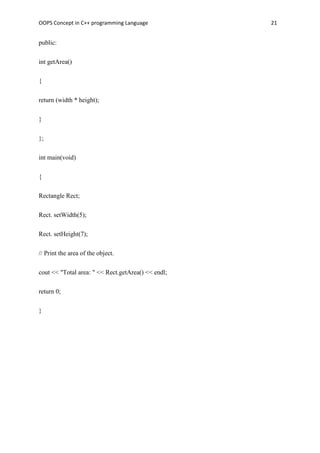 Oops concepts in c++ documentation | PDF