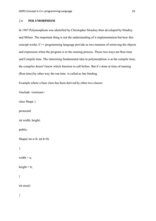 Oops concepts in c++ documentation | PDF