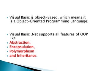 Oops in vb | PPTX