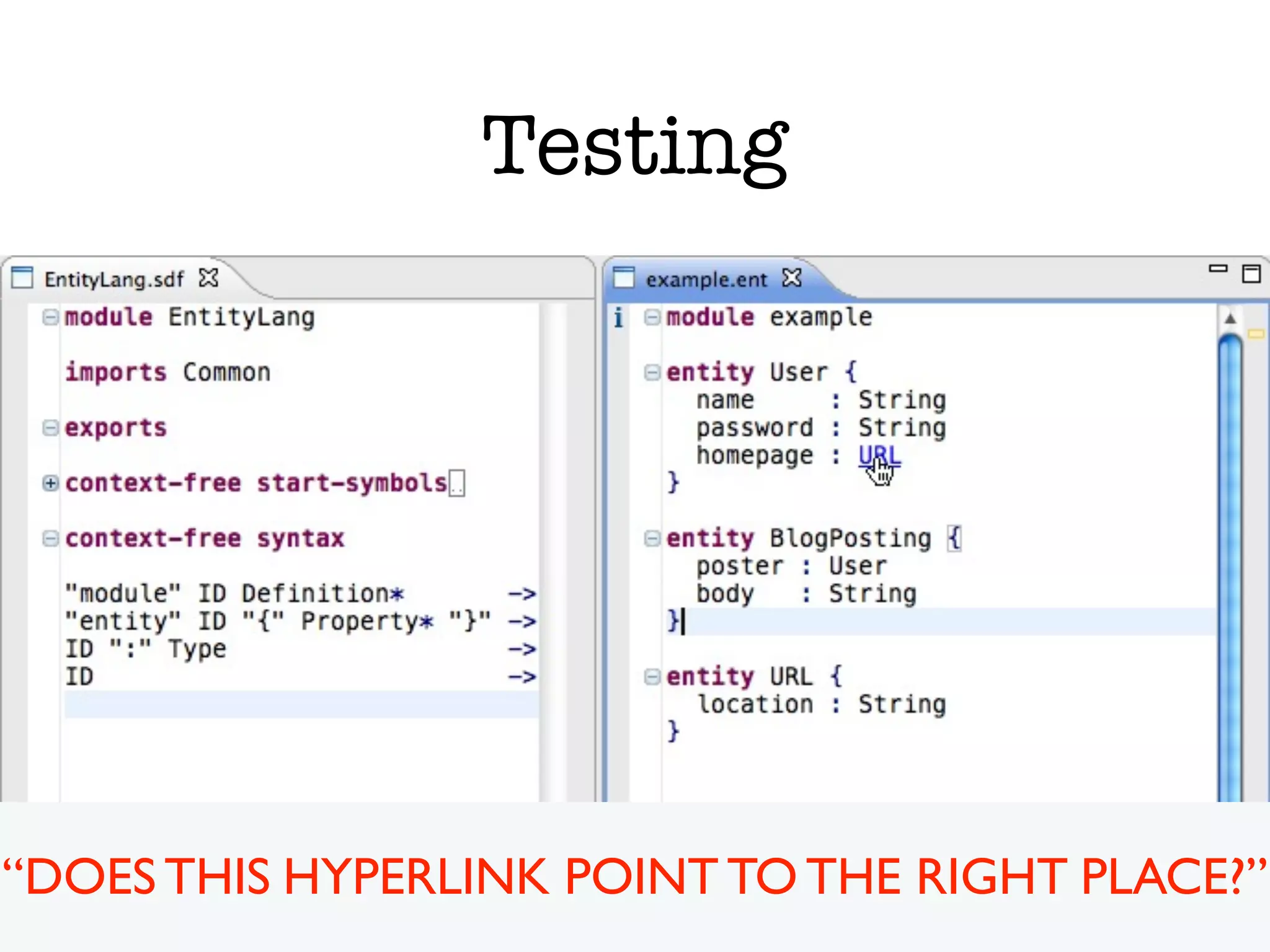 Testing “DOES THIS HYPERLINK POINT TO THE RIGHT PLACE?” 