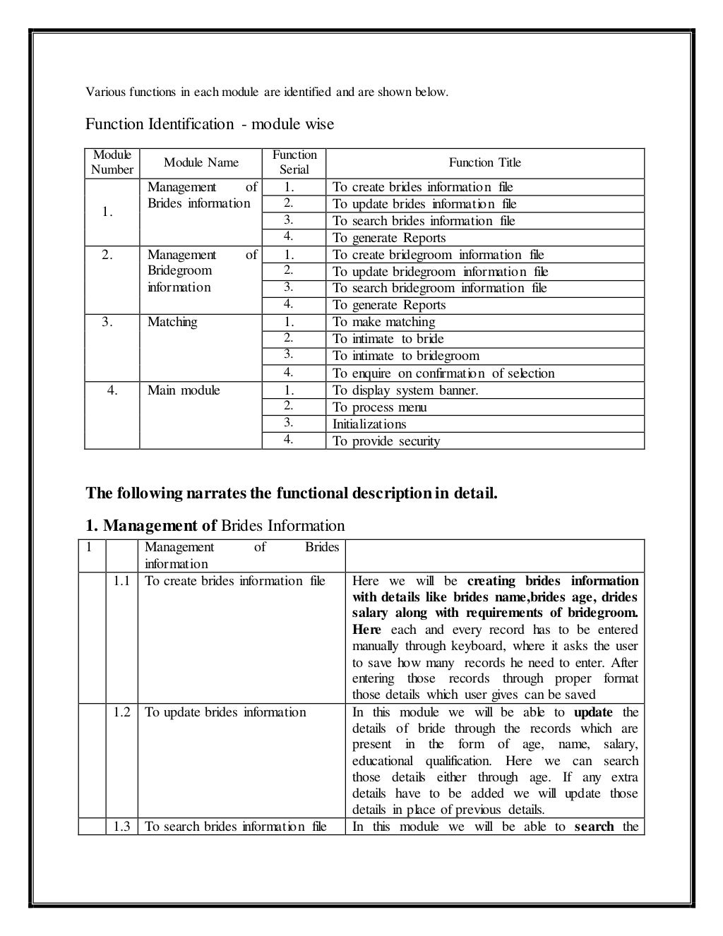matrimonial project in java