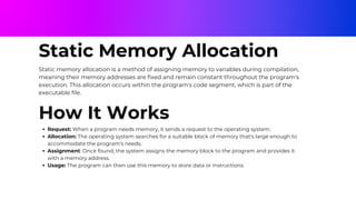 OOPs C++ PPT using the topic static and dynamic allocation | PDF ...