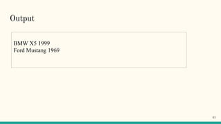 Output
BMW X5 1999
Ford Mustang 1969
41
 