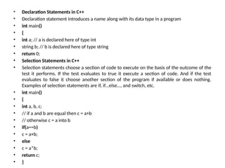 OOP in C++ – Complete Unit 1 Guide with Examples & Key Concepts | PPTX