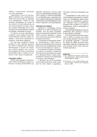 Artigo publicado na Revista Eletricidade Moderna em Dezembro de 1993 – Paulo de Tharso S. Castro
 