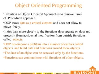Principles of Object Oriented Programmin | PPTX