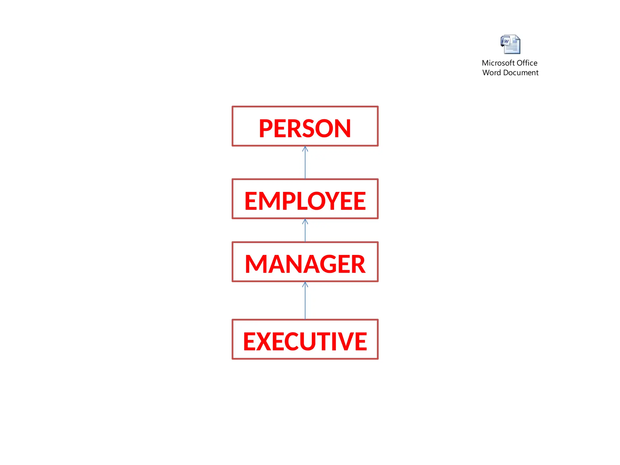 Microsoft Office
Word Document
EMPLOYEE
EXECUTIVE
MANAGER
PERSON
 