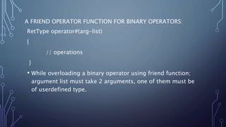 OPERATOR OVERLOADING IN C++ | PPTX | Web Development | Internet