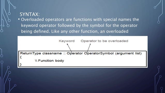 OPERATOR OVERLOADING IN C++ | PPTX
