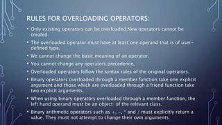 OPERATOR OVERLOADING IN C++ | PPT