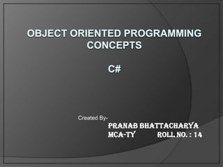 Object Oriented Programming with C# | PPT