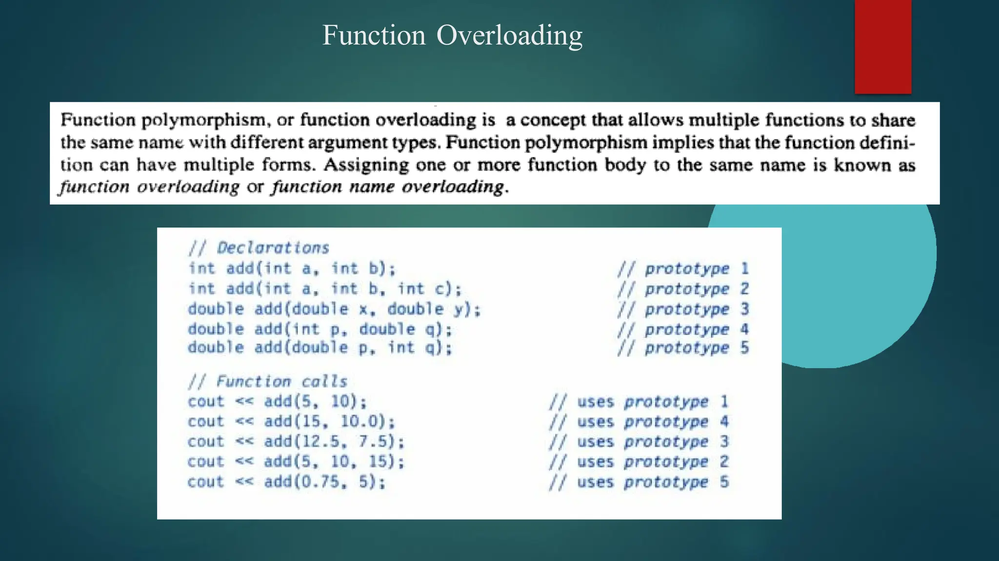 Function Overloading
 
