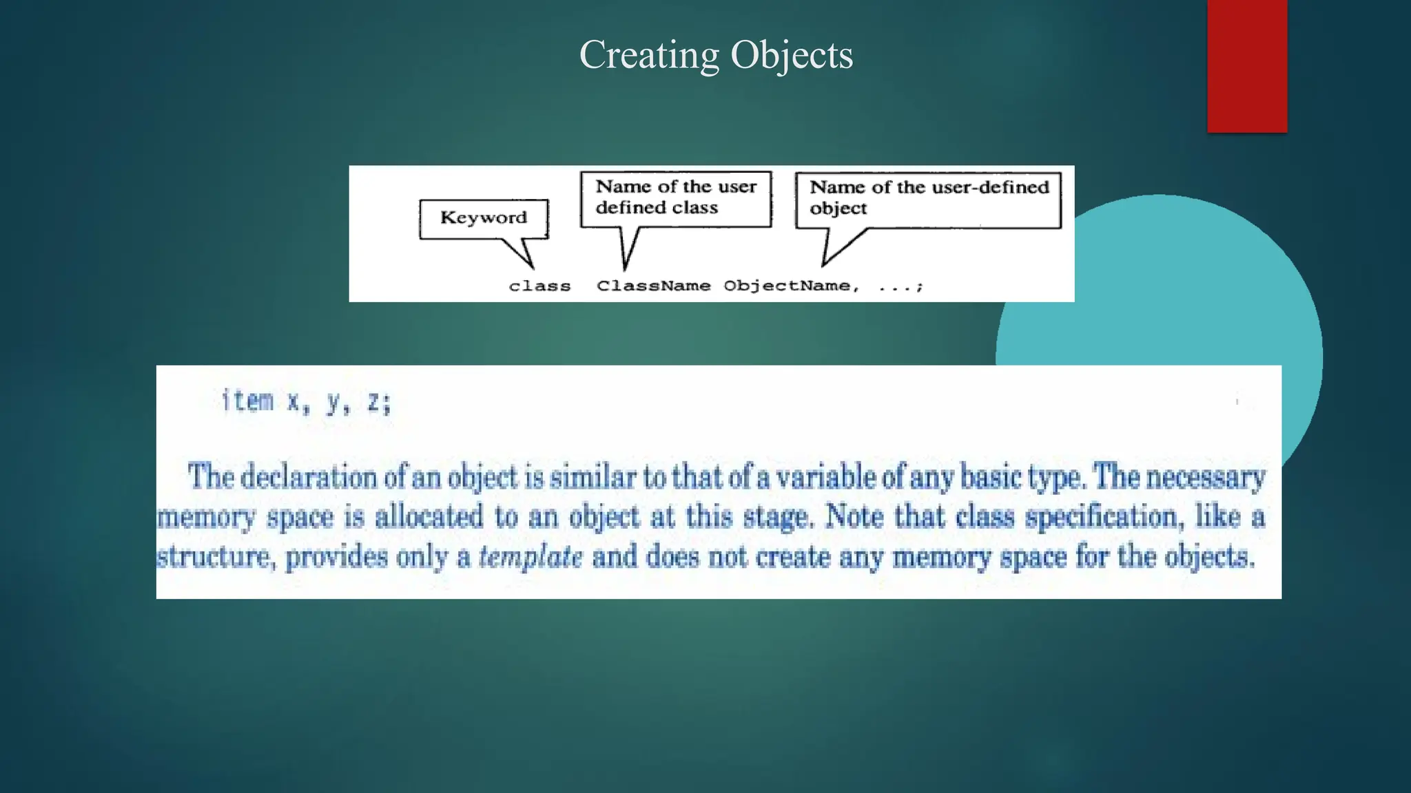 Creating Objects
 