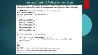Passing Constant Values to Functions
 