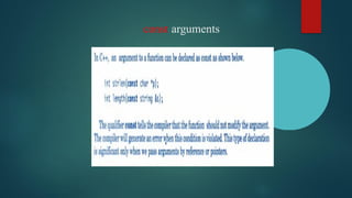 const arguments
 