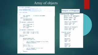 Array of objects
 