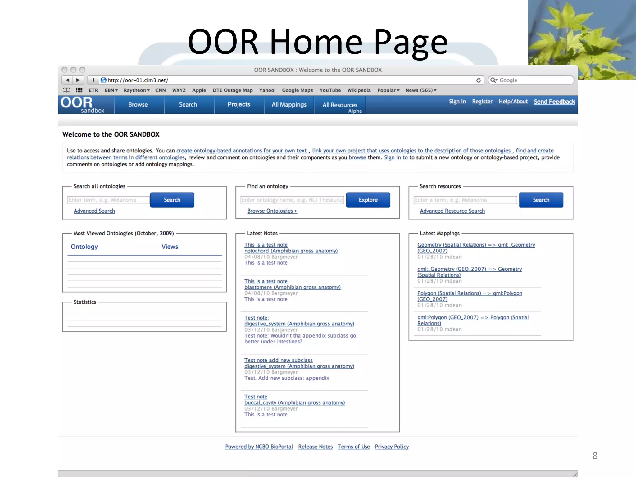 OOR Home Page




                8
 