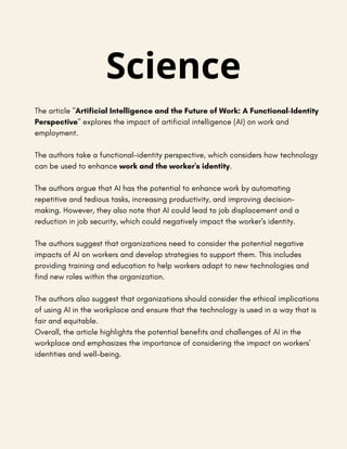 Sketch book AI & the future of work | PDF